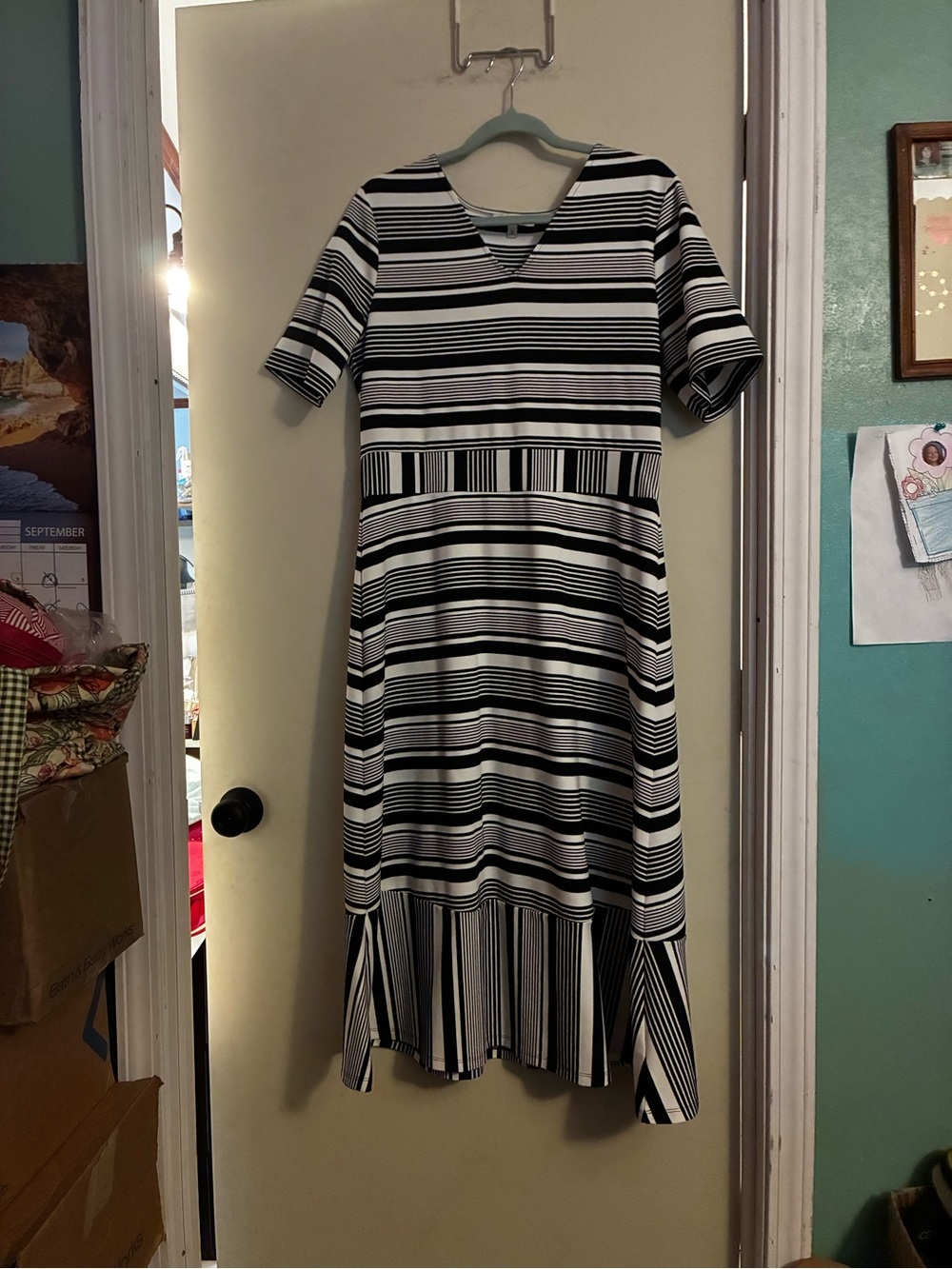 Chaus New York Black & White Striped Women’s Dress